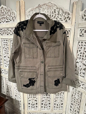 Lane Bryant Utility Jacket in Olive & Black Size 14/16 Like New
